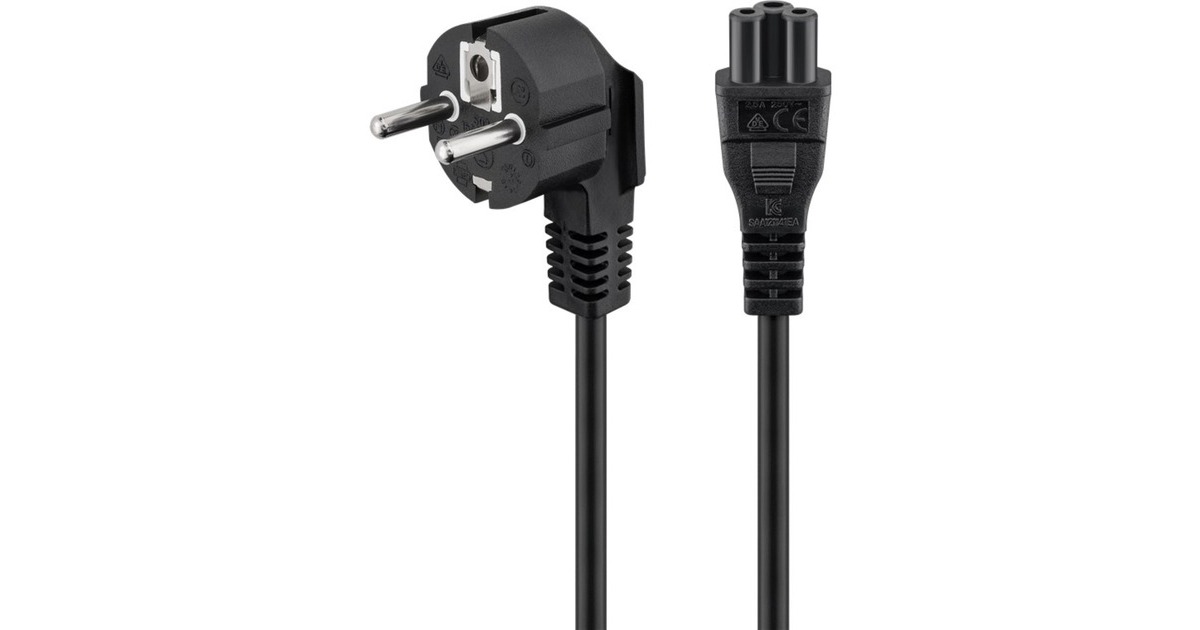 goobay Kaltgerätekabel Notebook(schwarz, 1,8 Meter, abgewinkelt)