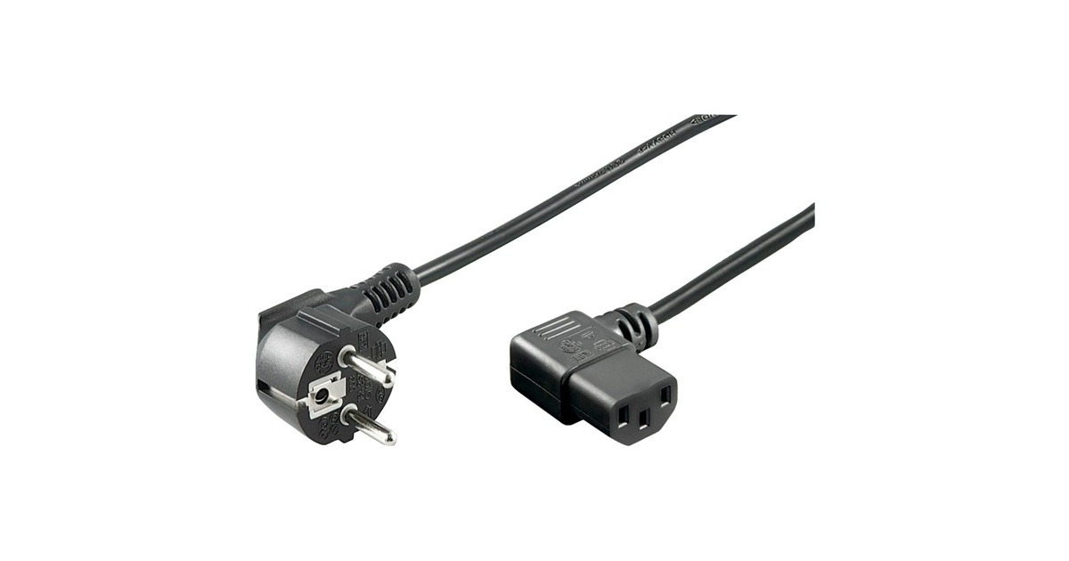 goobay Kaltgerätekabel gewinkelt(schwarz, 1,5 Meter)