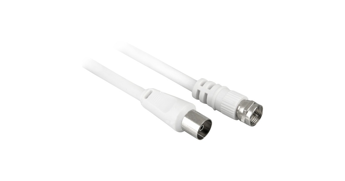 goobay LNB-Stecker - RF-Buchse, Kabel(weiß, 5 Meter)