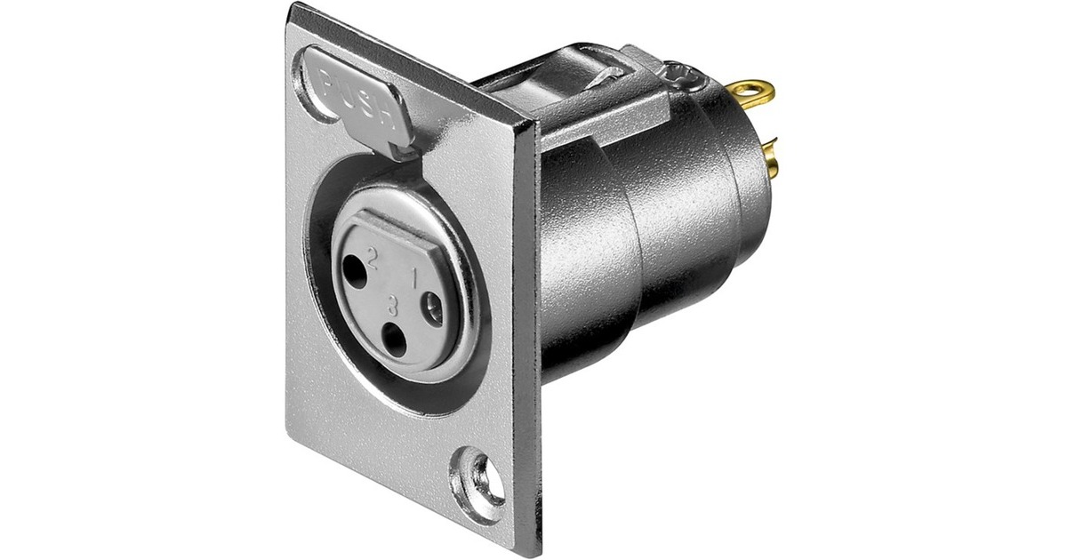 goobay Mikrofon-Einbaubuchse, 3Pin, Einbau-Anschluss(schwarz, 1 Stück)