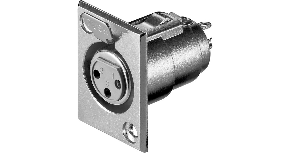 goobay Mikrofon-Einbaubuchse, 3Pin, Einbau-Anschluss(schwarz, 1 Stück)