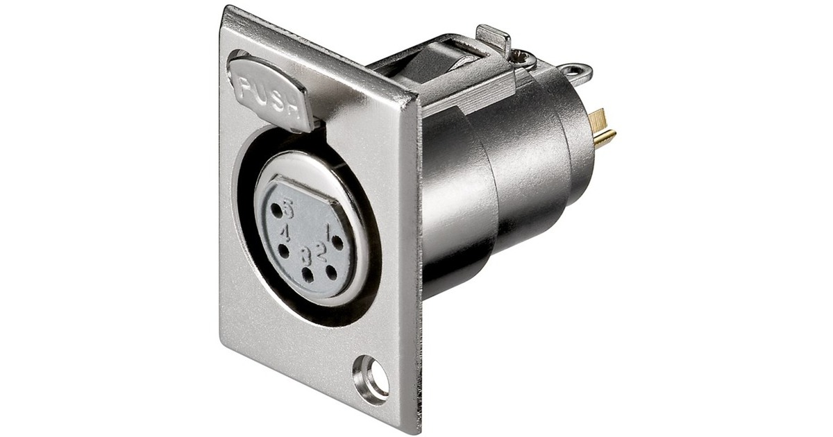 goobay Mikrofon-Einbaubuchse, 5Pin, Einbau-Anschluss(schwarz, 1 Stück)