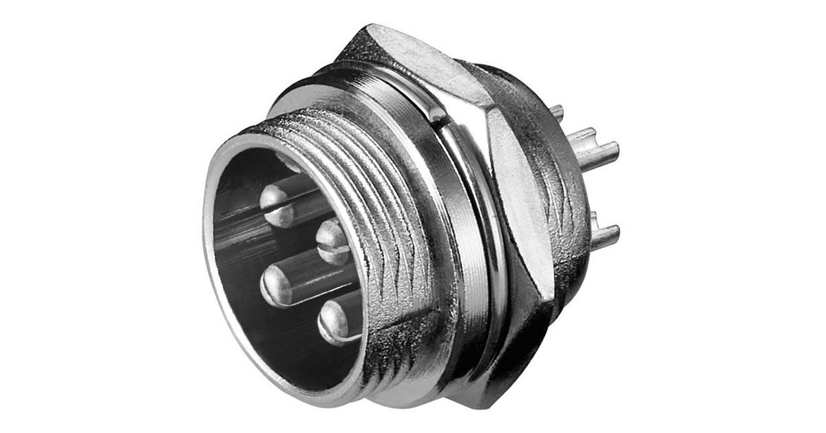 goobay Mikrofon-Einbaustecker, 4Pin, Einbau-Anschluss(schwarz, 1 Stück)