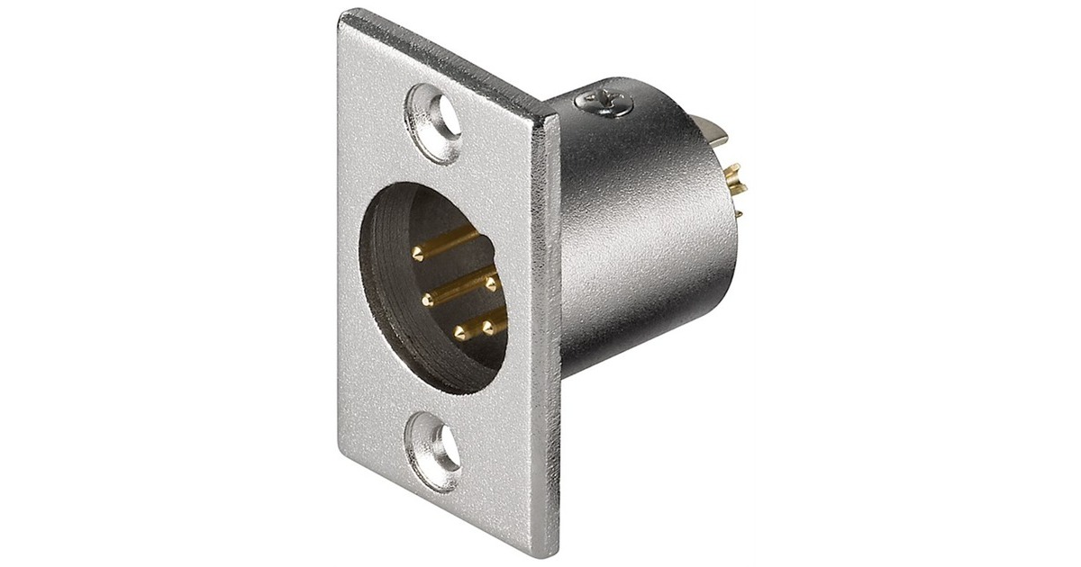 goobay Mikrofon-Einbaustecker, 5Pin, Einbau-Anschluss(schwarz, 1 Stück)