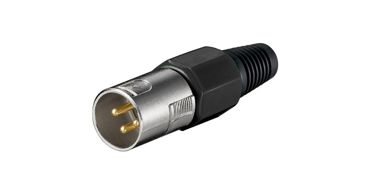goobay Mikrofonstecker, 3Pin(schwarz, 1 Stück)