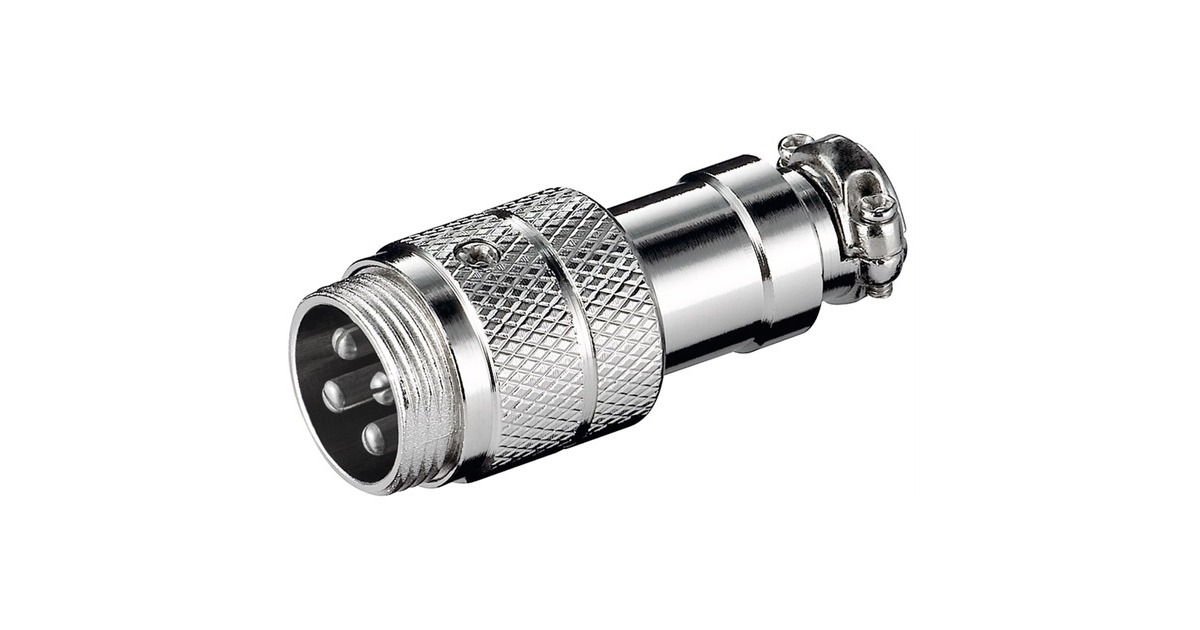 goobay Mikrofonstecker, 4Pin(silber, 1 Stück)