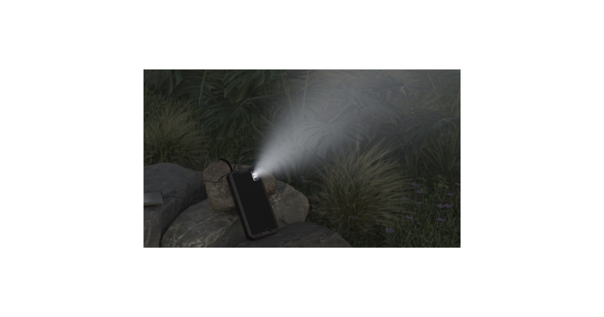 goobay Outdoor Schnelllade-Powerbank 20.000 mAh mit Solar(schwarz, USB-C PD, QC 3.0)