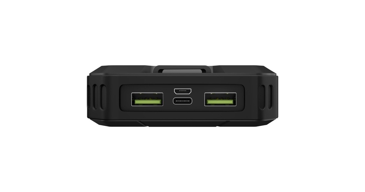 goobay Outdoor Schnelllade-Powerbank 20.000 mAh mit Solar(schwarz, USB-C PD, QC 3.0)