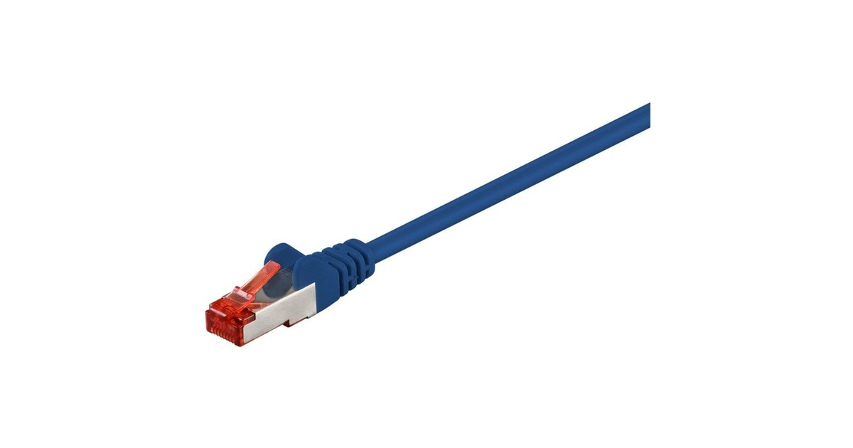 goobay Patchkabel CAT6 S/FTP (PiMF)(dunkelblau, 50 Meter, doppelt geschirmt)