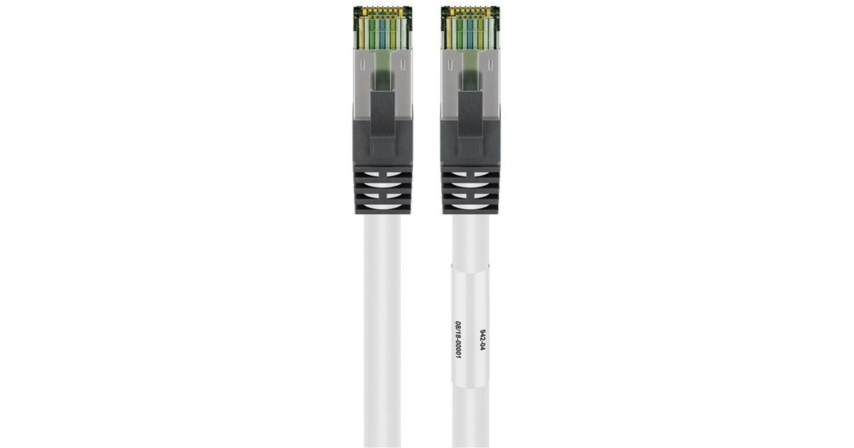 goobay Patchkabel CAT8.1 S/FTP (PiMF)(weiß, 1 Meter)