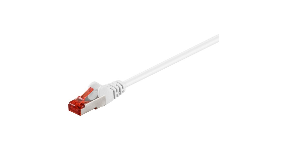 goobay Patchkabel RJ45 Cat.6 S/FTP(weiß, 30 Meter)