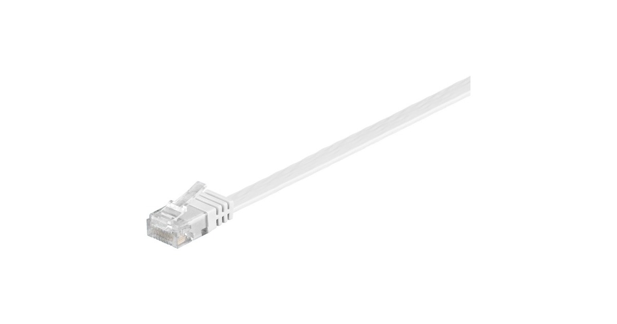 RJ45 Stecker CAT.6 U/UTP(weiß, 1,5 Meter, Flachkabel)