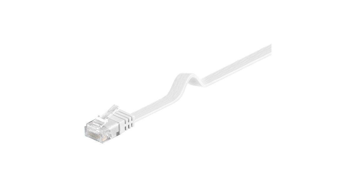 RJ45 Stecker CAT.6 U/UTP(weiß, 3 Meter, Flachkabel)
