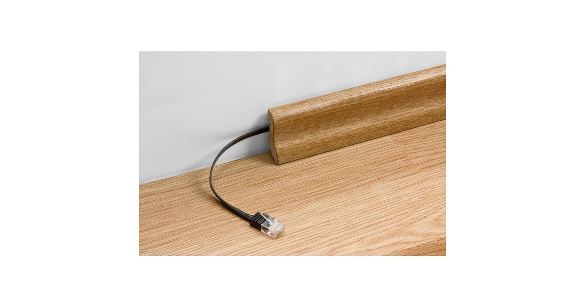 RJ45 Stecker CAT.6 U/UTP(schwarz, 2 Meter, Flachkabel)