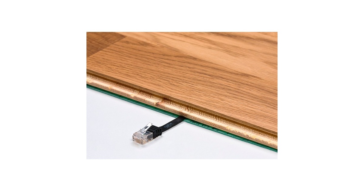 RJ45 Stecker CAT.6 U/UTP(schwarz, 5 Meter, Flachkabel)