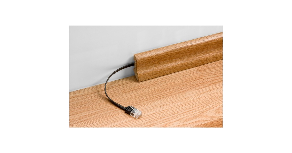 RJ45 Stecker CAT.6 U/UTP(schwarz, 5 Meter, Flachkabel)