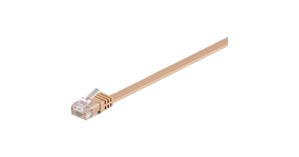 RJ45 Stecker CAT.6 U/UTP(braun, 1 Meter, Flachkabel)