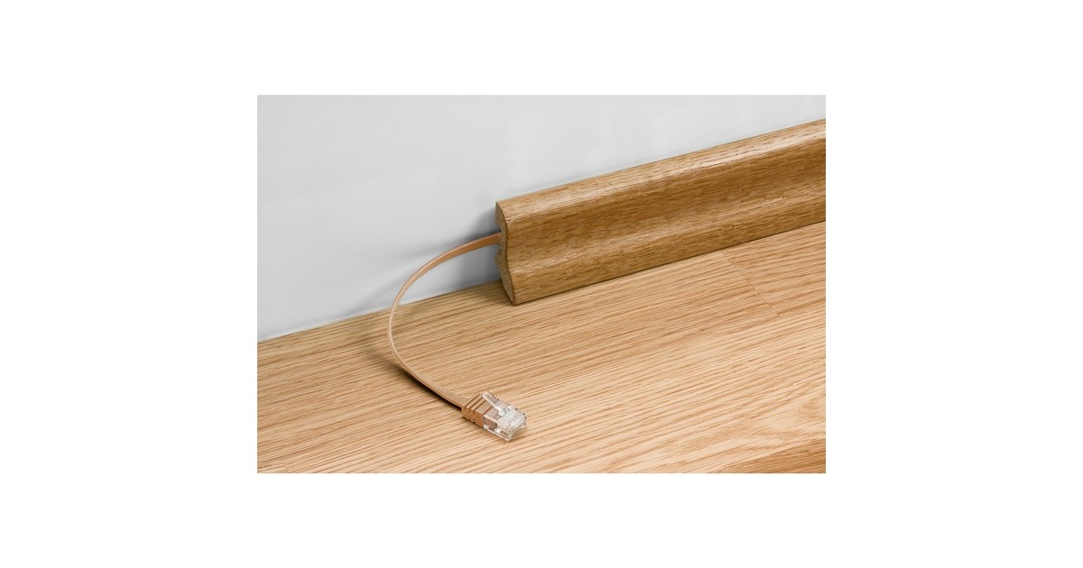 RJ45 Stecker CAT.6 U/UTP(braun, 1 Meter, Flachkabel)