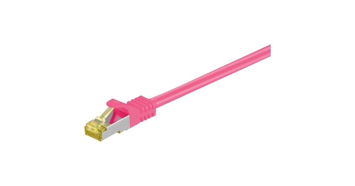 goobay Patchkabel RJ-45 SFTP, mit Cat 7 Rohkabel(pink, 3 Meter, 500 MHz)