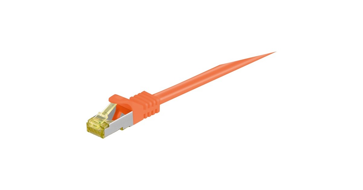 goobay Patchkabel RJ-45 SFTP, mit Cat 7 Rohkabel(orange, 3 Meter, 500 MHz)