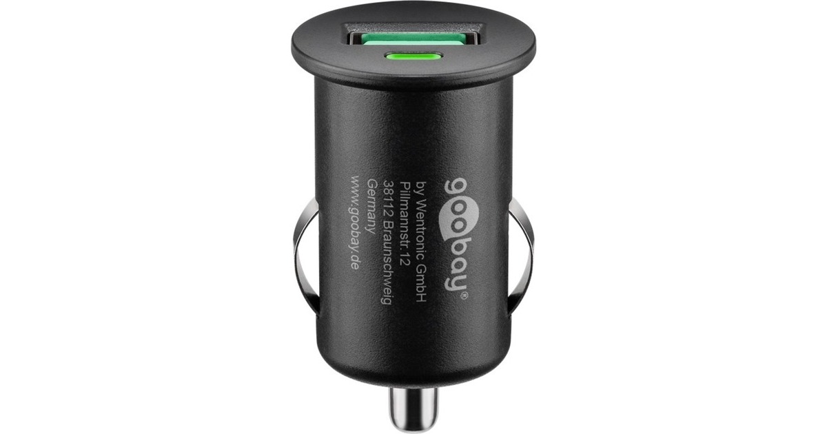 goobay Quick Charge USB Auto Schnellladegerät(schwarz, mit QC 3.0)