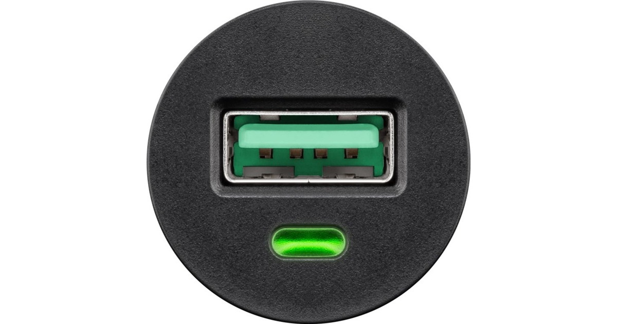 goobay Quick Charge USB Auto Schnellladegerät(schwarz, mit QC 3.0)