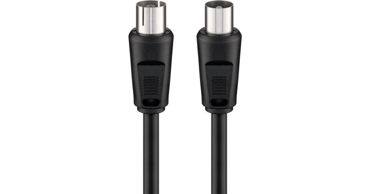 goobay RF-Stecker auf RF-Buchse, Kabel(schwarz, 2,5 Meter, Bulk)