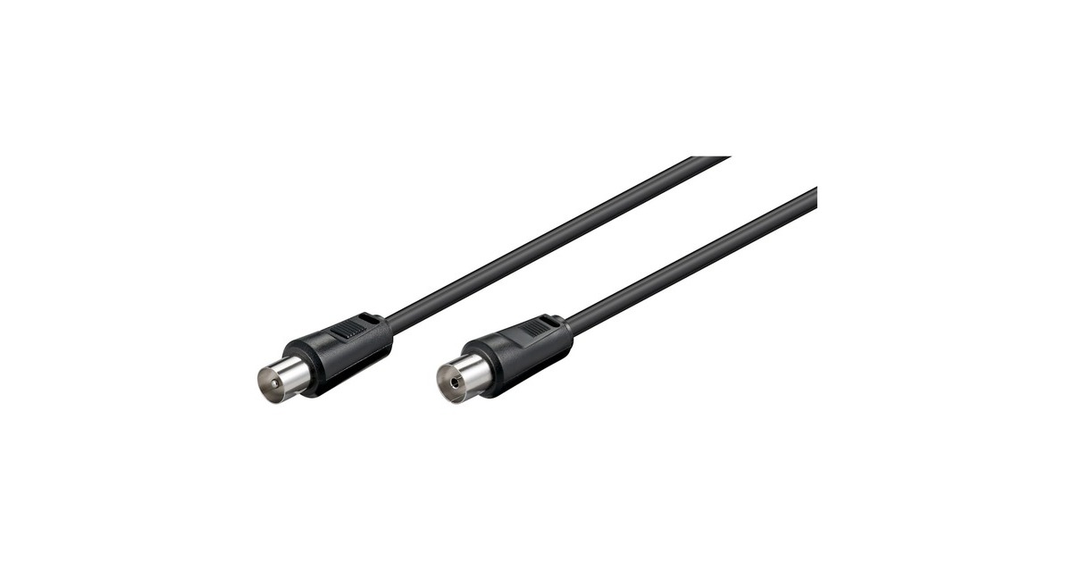 goobay RF-Stecker auf RF-Buchse, Kabel(schwarz, 2,5 Meter, Bulk)