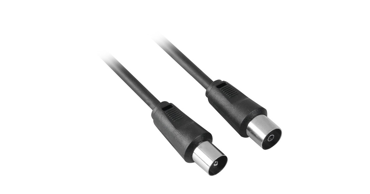 goobay RF-Stecker auf RF-Buchse, Kabel(schwarz, 5 Meter, Bulk)