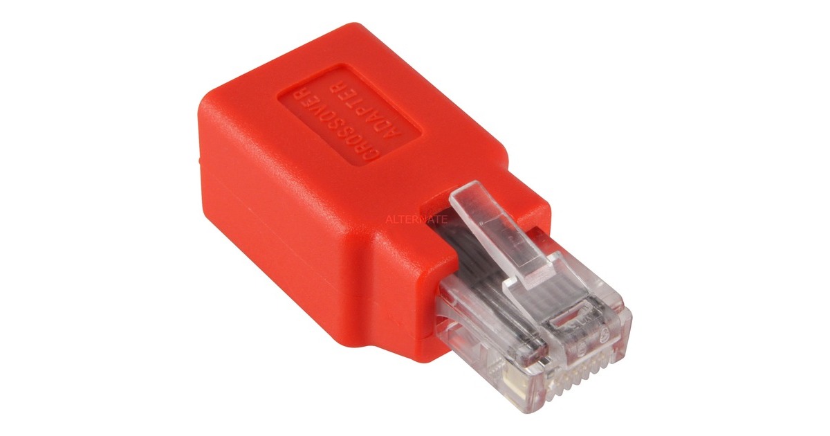 goobay RJ45 Crossover Adapter(rot, Bulk)