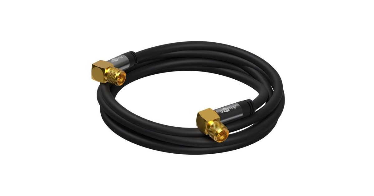 F-Stecker 90°(schwarz, 1 Meter)