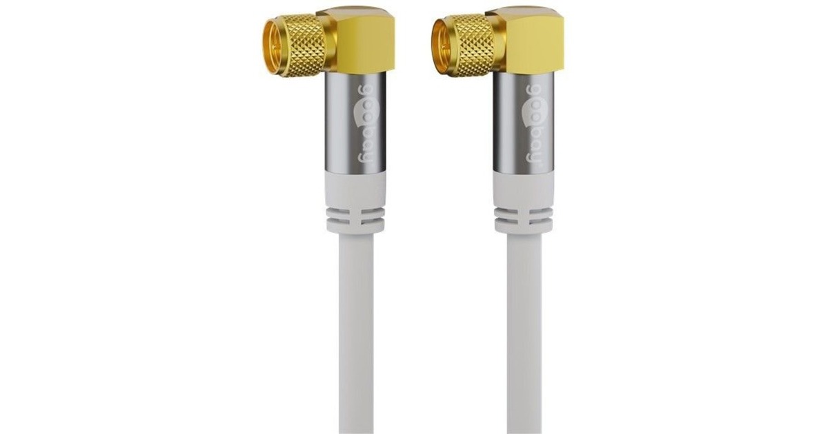 F-Stecker 90°(weiß, 2 Meter)