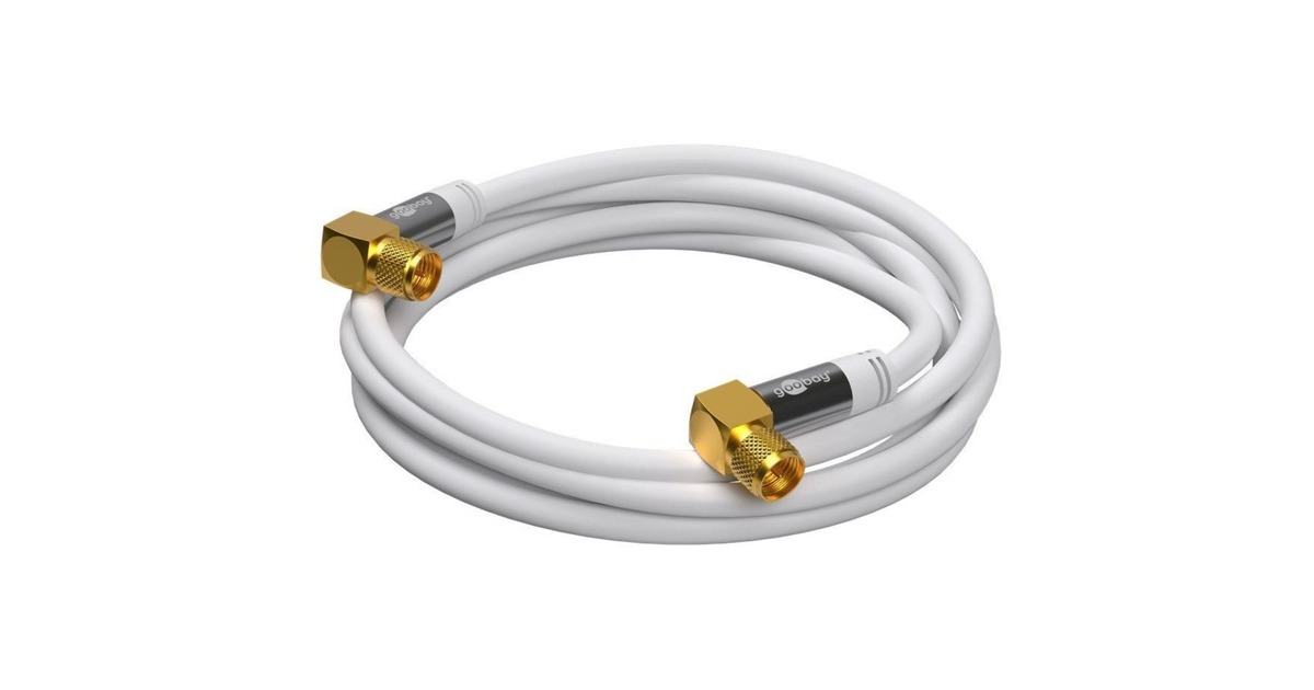 F-Stecker 90°(weiß, 2 Meter)