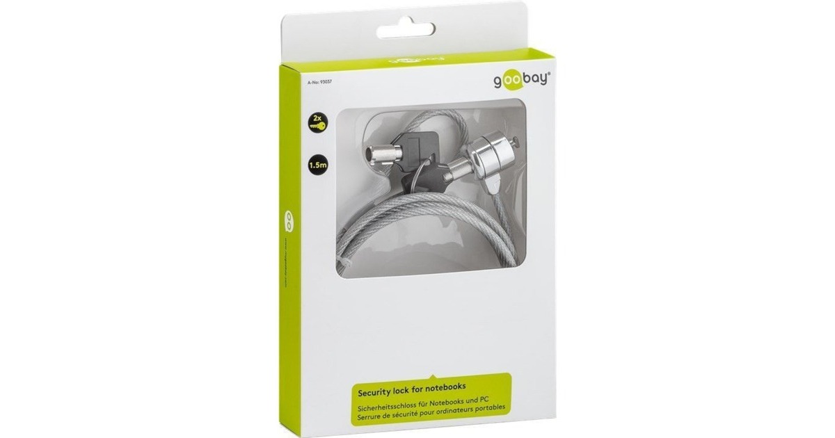 goobay Sicherheitsschloss für Notebooks und PC, Einsteckschloss(schwarz)