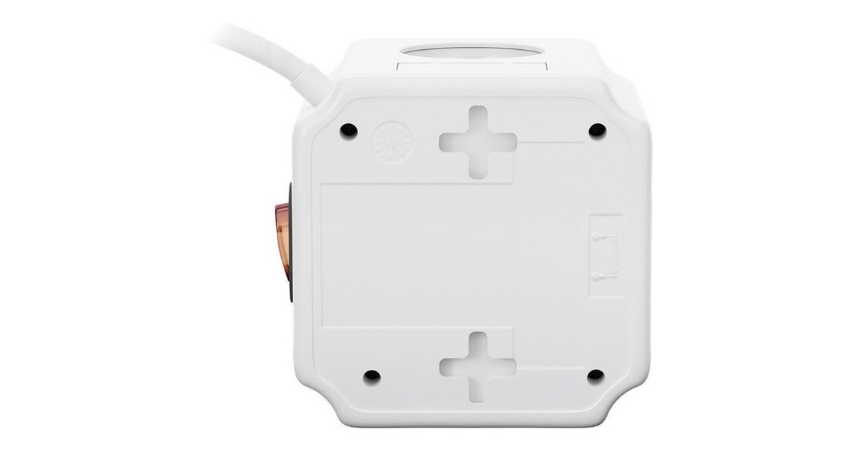 goobay Steckdosenwürfel 4-fach, 2x USB, mit Schalter, Steckdosenleiste(weiß, 1,5 Meter, Überspannungsschutz)