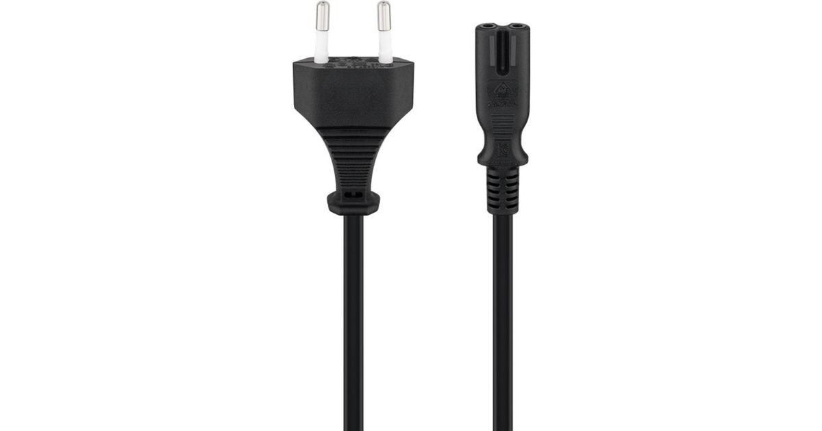 goobay Stromkabel Eurostecker auf Buchse(schwarz, 1,8 Meter)