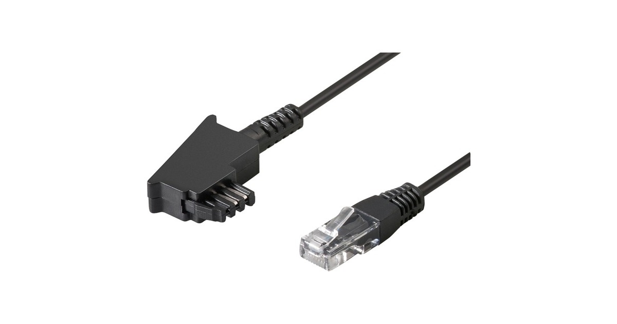 goobay TAE Anschlusskabel DSL/VDSL(schwarz, 15 Meter)