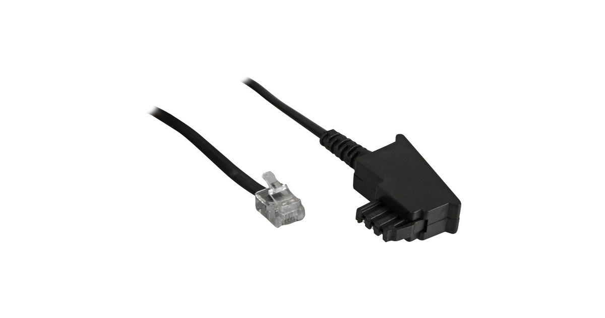 goobay TAE-F-Anschlusskabel(schwarz, 3 Meter)