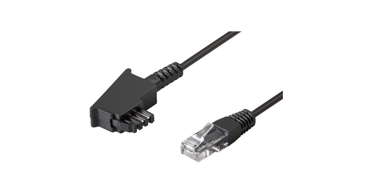 goobay TAE-F Anschlusskabel für DSL / VDSL(schwarz, 3 Meter)