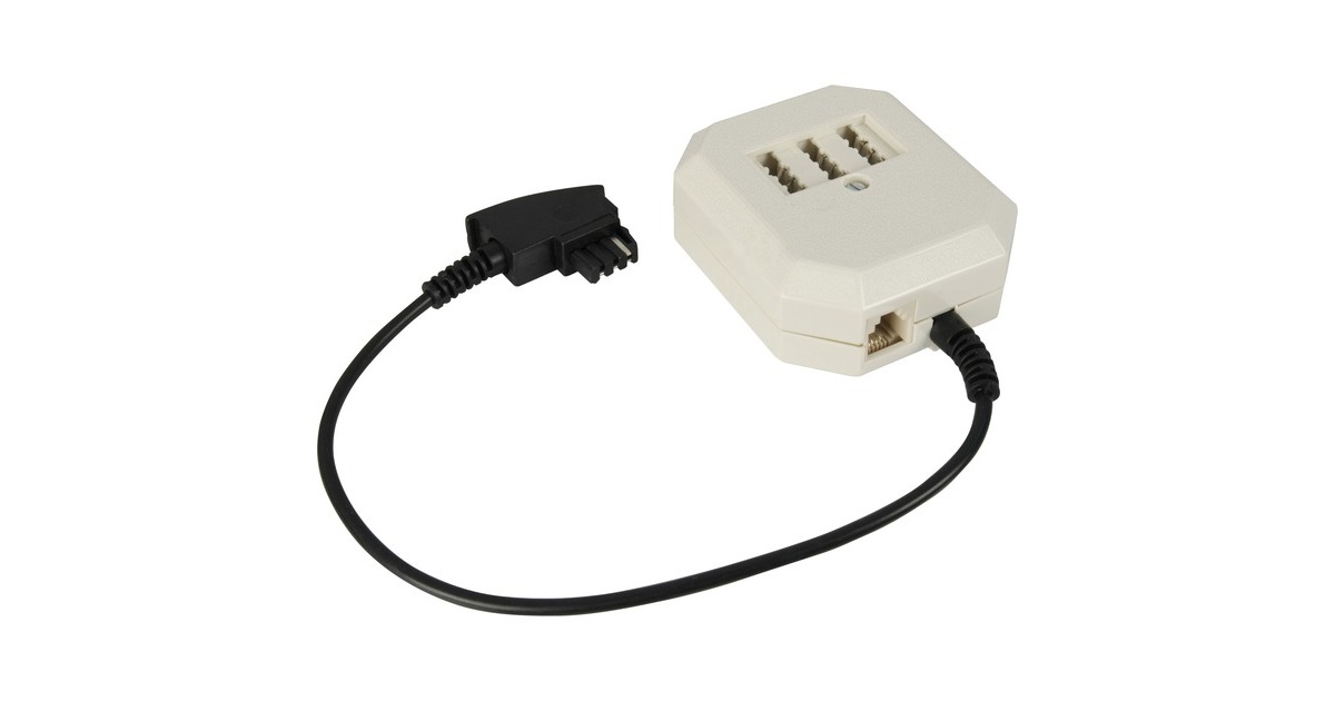 goobay TAE-Verlängerung F-Stecker auf Dose NFN, Y-Kabel(beige, 20 cm)