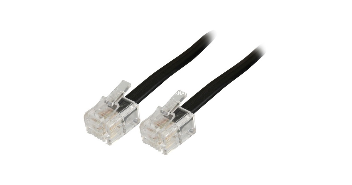 goobay Telefonkabel RJ-11 4-Pin(schwarz, 3 Meter) goobay Telefonkabel RJ-11 4-Pin(schwarz, 3 Meter)