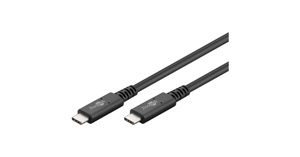 USB-C Stecker, Koaxialkabel(schwarz, 1 Meter, PD, Laden mit bis zu 100 Watt)