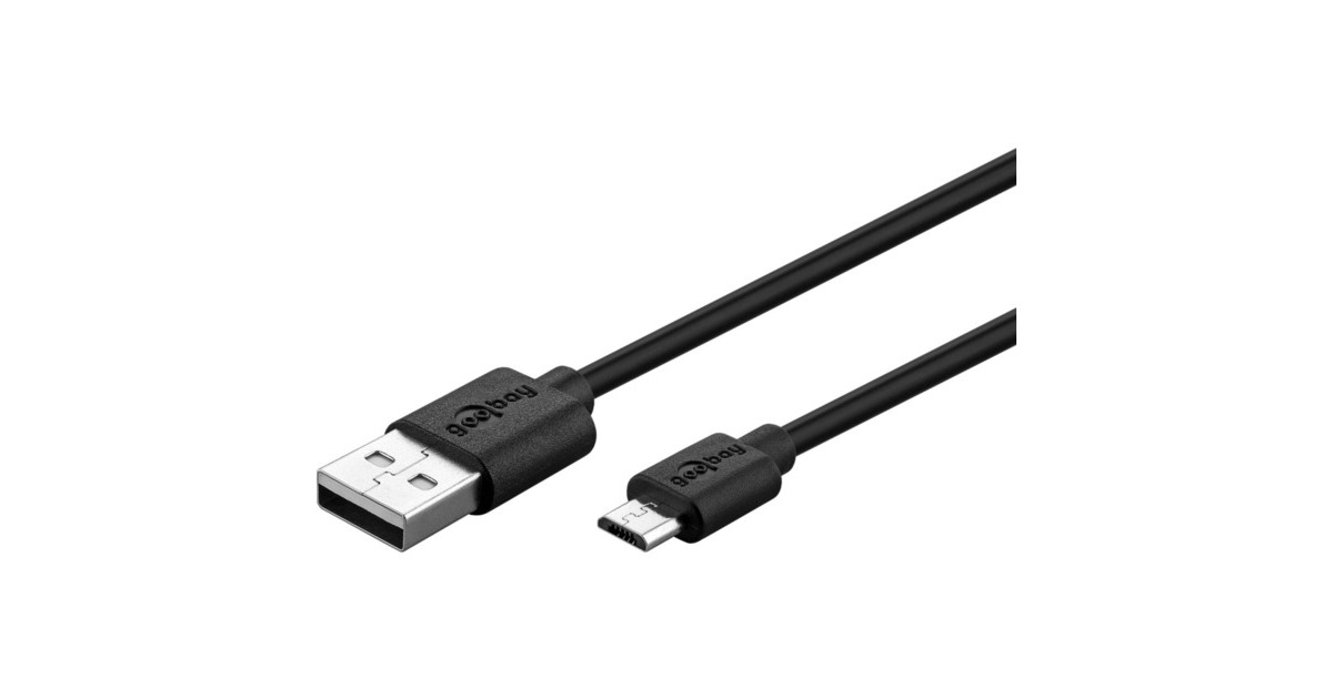 Micro-USB Stecker(schwarz, 0,5 Meter)