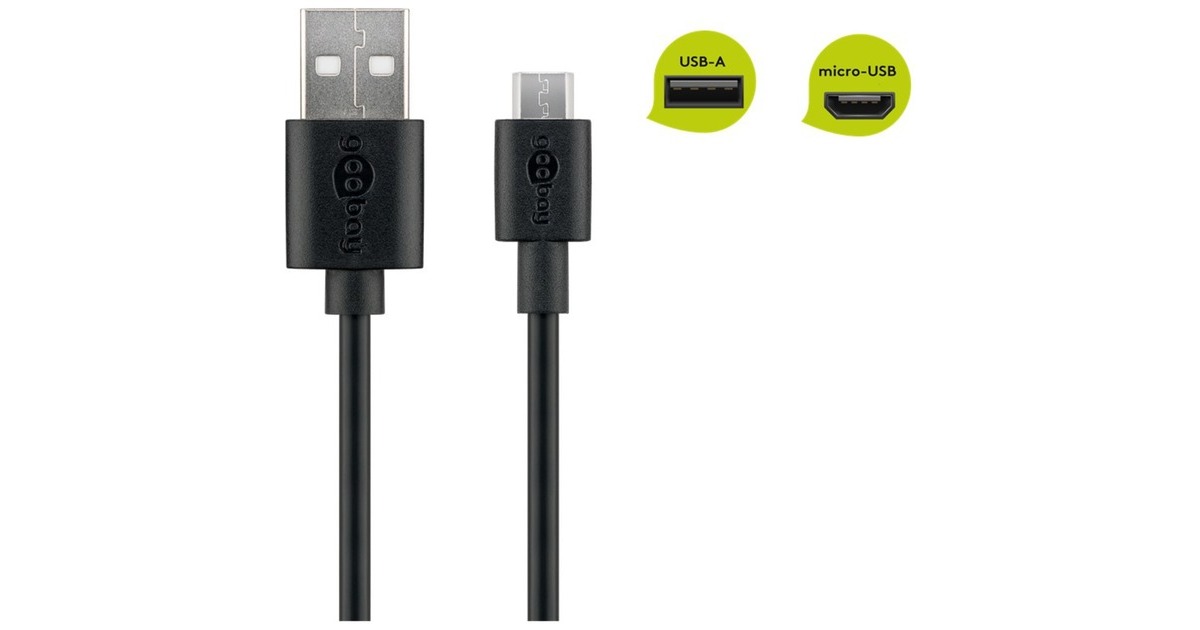 Micro-USB Stecker(schwarz, 1 Meter)