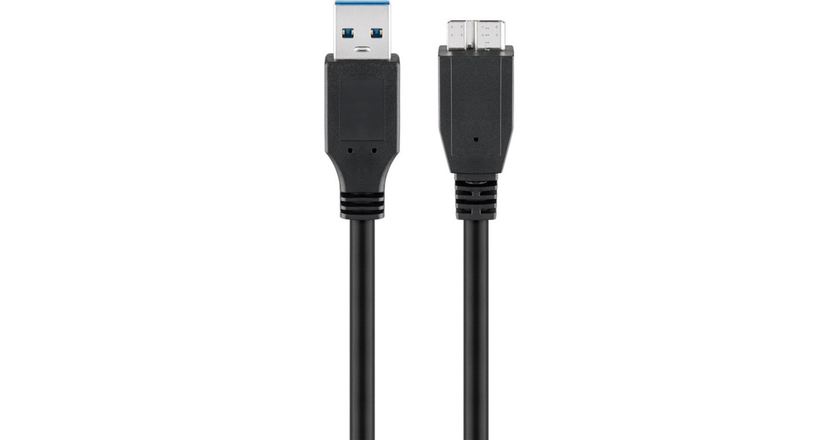 Micro-USB Stecker (Typ B)(schwarz, 1,8 Meter, SuperSpeed)