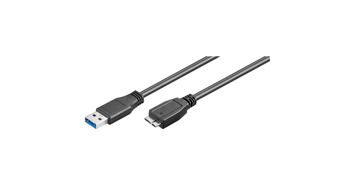 Micro-USB Stecker (Typ B)(schwarz, 1,8 Meter, SuperSpeed)