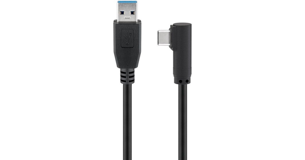 USB-C Stecker 90°(schwarz, 3 Meter, rechts / links abgewinkelt)
