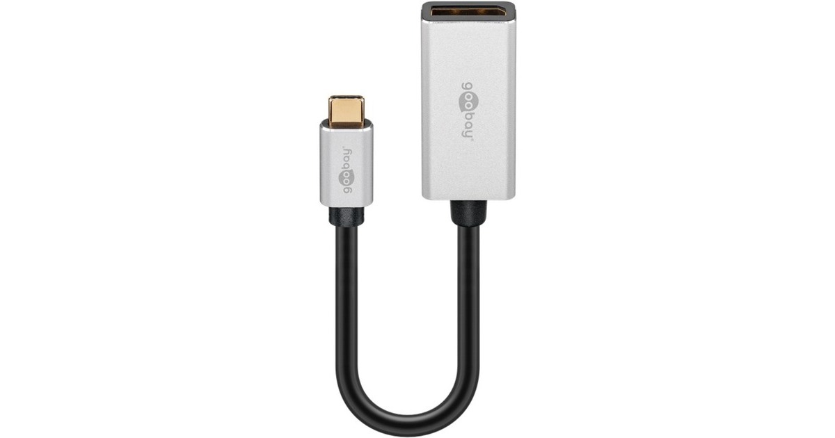 DisplayPort Buchse(schwarz/silber, 15cm, bis 8K @ 60Hz)
