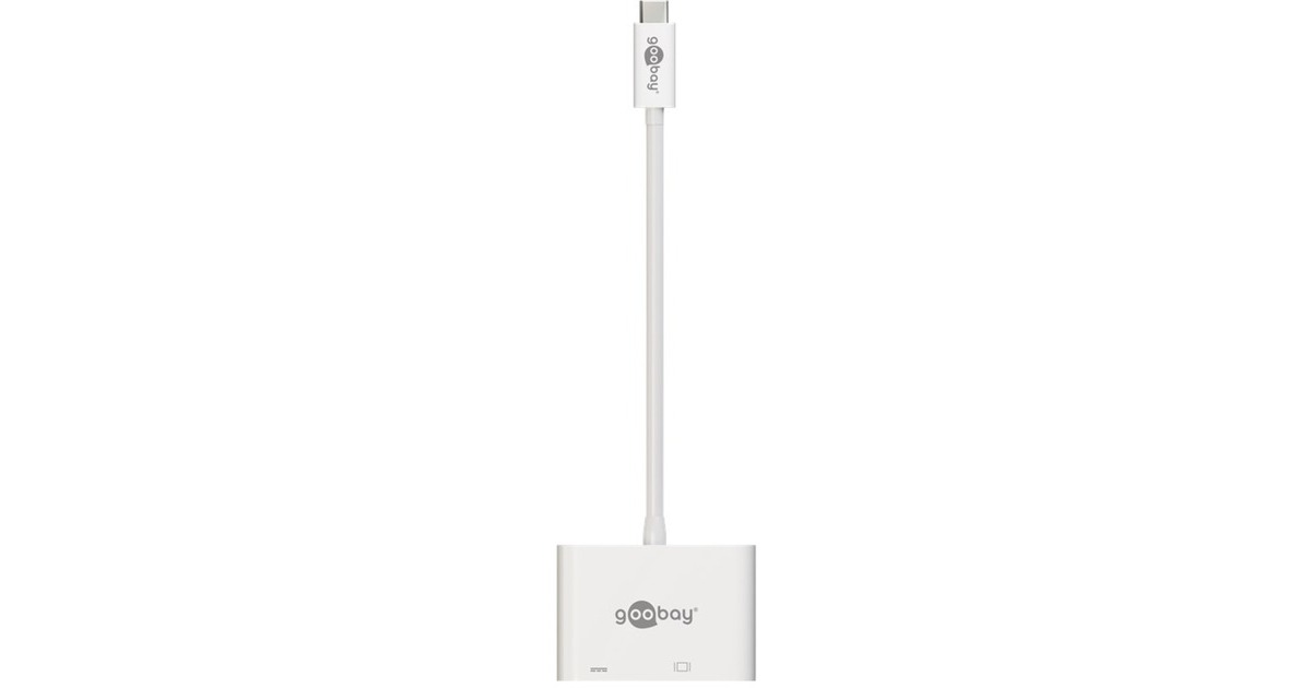 USB-C Buchse + DVI Buchse(weiß, 15cm, PD, Laden mit bis zu 60 Watt)