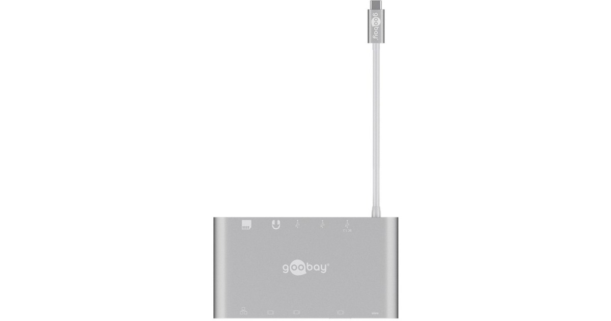 goobay USB-C Multiport-Adapter All in 1, Kartenleser(silber)